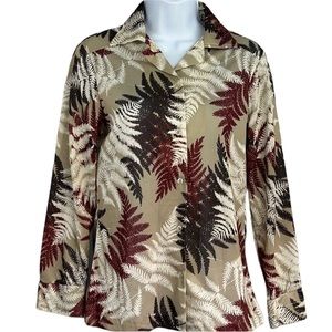 Vintage Queen Casual ladies long sleeve button down shirt size 8